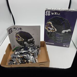 FOCO BRXLZ Baltimore Ravens 3D Helmet Building Block Set 1456 Pc Open Box